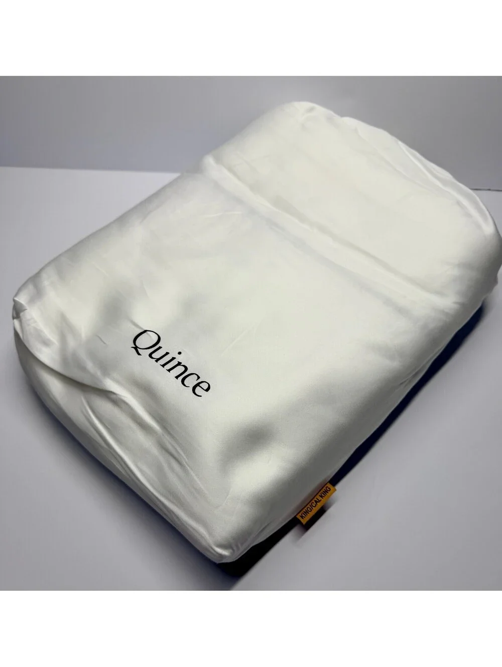 Quince Giza Cotton Sateen Embroidered Duvet Cover Set King White Sage